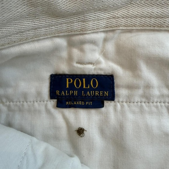 Polo Ralph Lauren Shorts Mens 33 Beige Relaxed Fit Chino Flat Front 9.5 inch - Picture 8 of 9